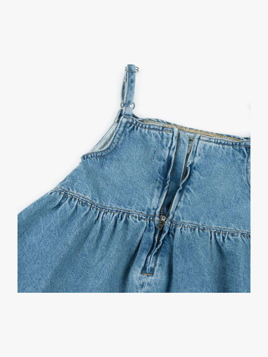Παιδικό Φόρεμα Αμάνικο Τζιν Soft Blue