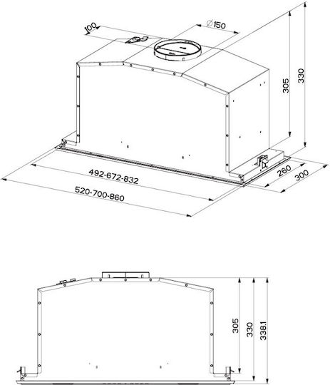 Bertazzoni KIN52MOD1XC Absaugmechanismus 52cm Inox