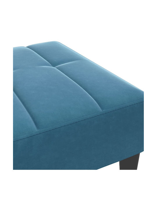 Stool Footstool Upholstered with Velvet Blue 77x55x31cm