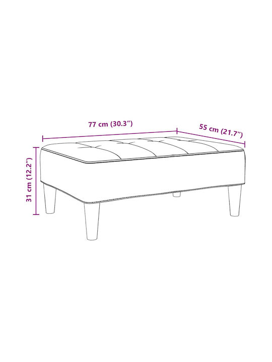 Stool Footstool Upholstered with Velvet Blue 77x55x31cm
