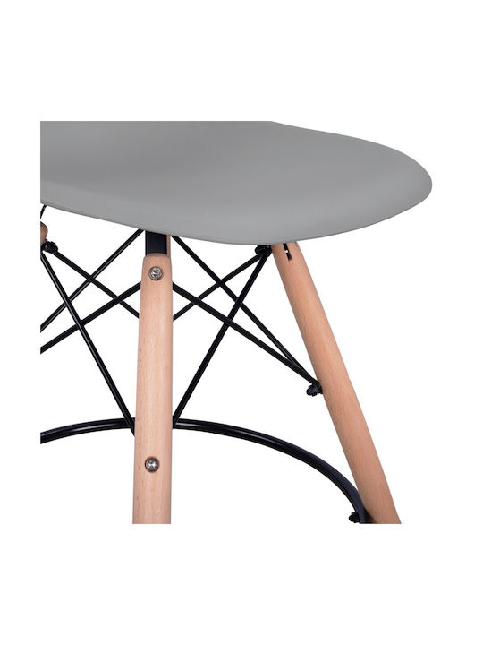 Hocker Bar mit Rückenlehne aus Polypropylen Renata Gray 4Stück 58x56x107cm