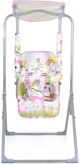 Moni Metal Kids Swing with Protector and Seat Belt Funny for 6+ Years Pink