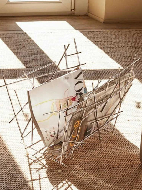 Alessi Blow Up Θήκη Περιοδικών Μεταλλική Γκρι 45.5x28.5x35εκ.
