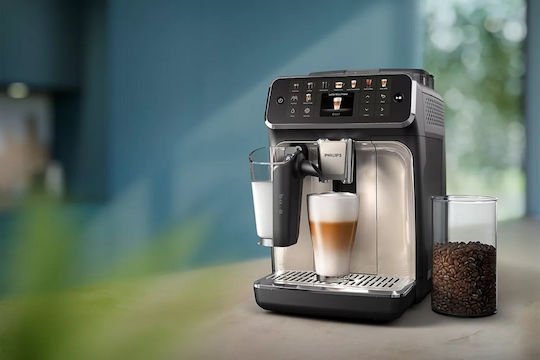 Philips Series 5500 Automatic Espresso Machine 1500W Pressure 15bar for Cappuccino with Grinder Black