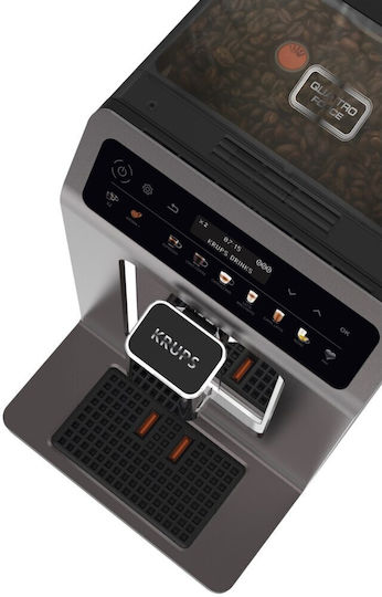 Krups Evidence One Αυτόματη Μηχανή Espresso 1450W Πίεσης 15bar με Μύλο Άλεσης Γκρι EA895E10