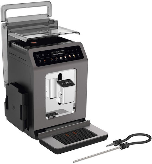 Krups Evidence One Αυτόματη Μηχανή Espresso 1450W Πίεσης 15bar με Μύλο Άλεσης Γκρι EA895E10
