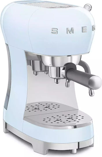 Smeg Μηχανή Espresso 1350W Πίεσης 15bar Γαλάζια ECF02PBEU