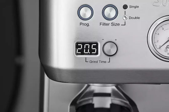 Solis Grind & Infuse Perfetta 1019 Automat Espressoare 1620W Presiune 16bar cu Râșniță Argintie SO200