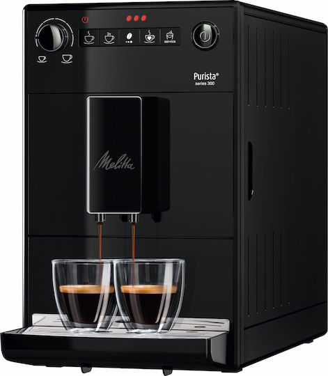 Melitta Purista Pure Automatische Espressomaschine 1450W Druckreiniger 15bar mit Mahlwerk Schwarze 6771312