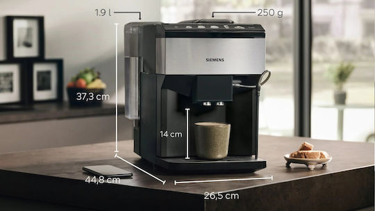 Siemens Automatic Espresso Machine 1500W Pressure 15bar with Grinder Black TP517R03