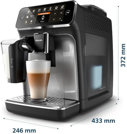 Philips Series 4300 Automatic Espresso Machine 1500W Pressure 15bar for Cappuccino with Grinder Black