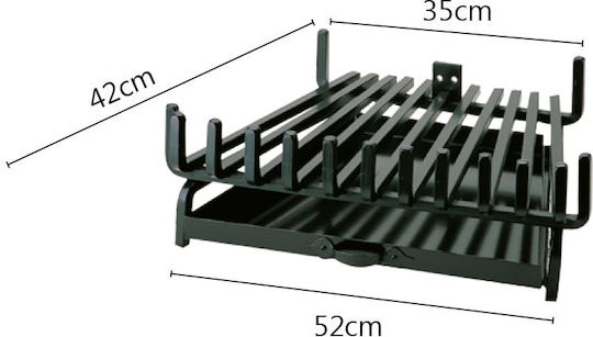 Zogometal Metallic Fireplace Grate with Ashtray 52x42cm