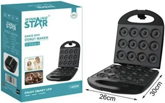 Star Уред За Donuts С 12 Места 1400W Черен