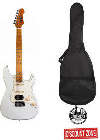 Jet Guitars Ηλεκτρική Κιθάρα ST Style με HSS Διάταξη Μαγνητών Λευκή με Θήκη