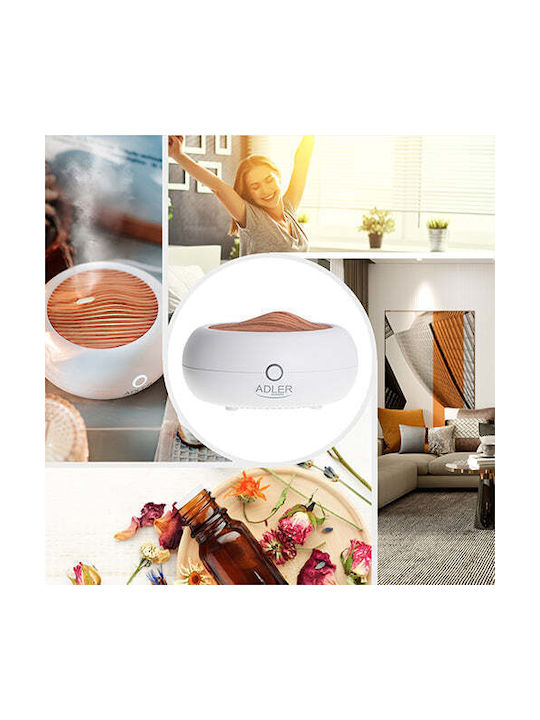 Adler LED Aromatherapie-Diffusor Ultraschall Weiß 70ml