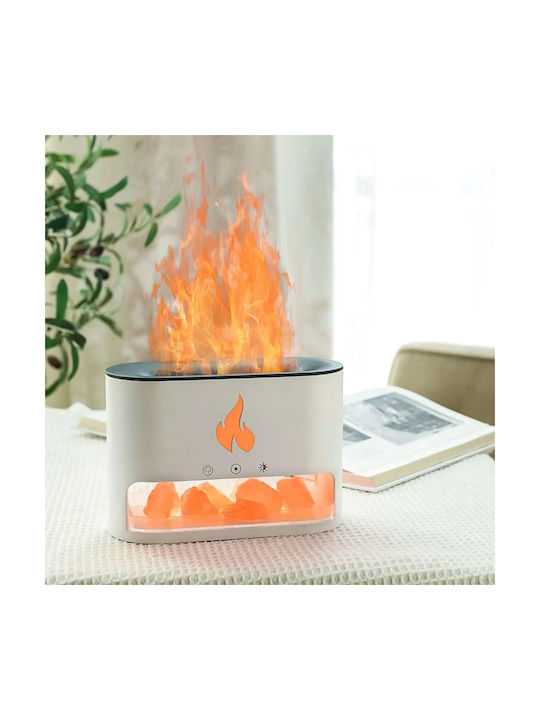 Difuzor de Aromaterapie cu Sare Efect de Foc 4 Culori 250ml 10w Kp-021 Alb