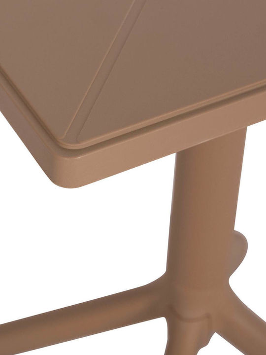 Garten- und Terrassentisch Verpflegung für Kleine Außenbereiche aus Polypropylen Zusammenklappbar Terrin Cappuccino 60.5x60.5x75cm