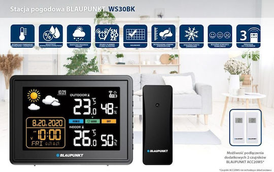 Blaupunkt 13-WS30BK Wireless Analog Weather Station Tabletop Black