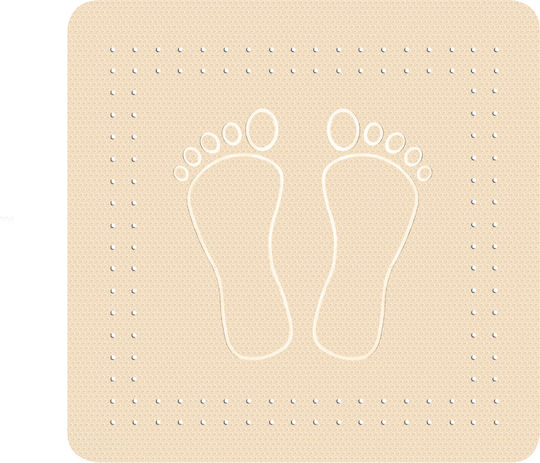 Kleine Wolke Foot Shower Non-slip with Suction Cups Beige 55x55εκ.