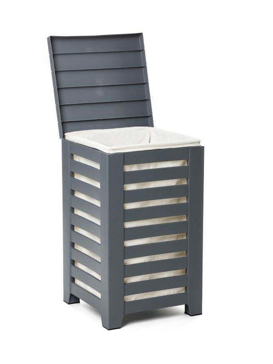 Tatay Lombok Plastic Laundry Basket 55lt with Cap 34x34x58cm Gray