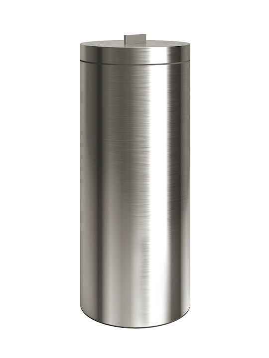 Pam & Co Wäschekorb Metallisch 30lt mit Deckel 25x60x60cm Silber