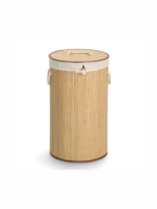 Zeller Καλάθι Απλύτων Bamboo 55lt με Καπάκι 35x60x60cm Καφέ