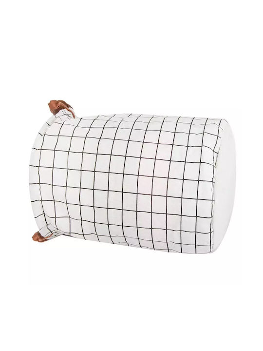 Laundry Basket Fabric Collapsible 45lt White