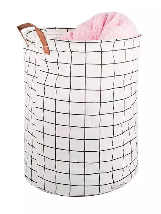 Laundry Basket Fabric Collapsible 45lt White