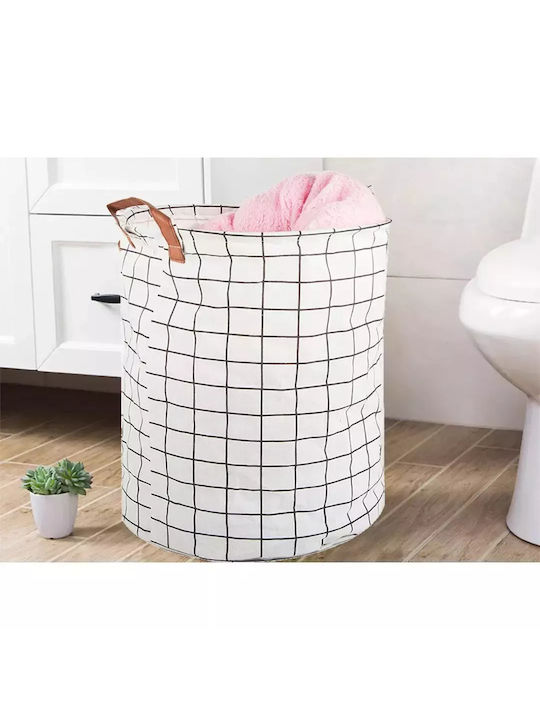 Laundry Basket Fabric Collapsible 45lt White