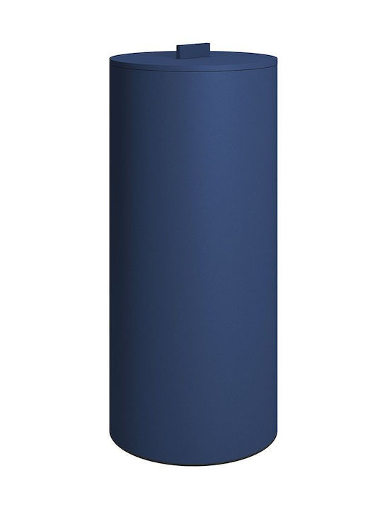 Pam & Co Wäschekorb Metallisch 30lt mit Deckel 25x25x60cm Blau