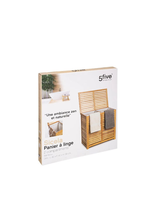Atmosphera Coș de Rufe Bambus 100l cu Capac 60x40x58cm Maro