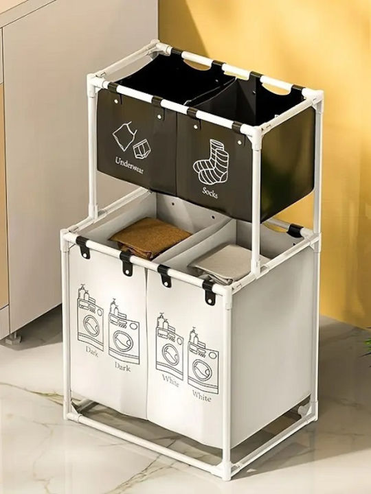 Laundry Basket Fabric 97x44x57cm Black