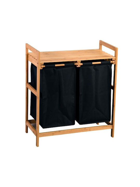 Kesper Laundry Basket Bamboo 64x33x73cm Black
