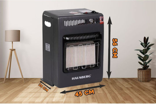 Hausberg Ceramic Gas Heater 4200W Black 32x26x52cm