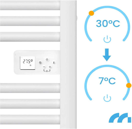 MalTec Ηλεκτρική Πετσετοκρεμάστρα 500W 97x53.5cm Λευκή