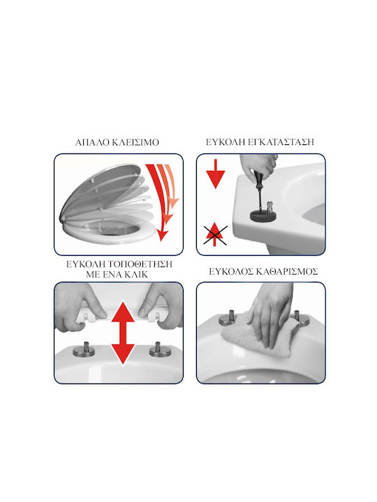 Kleine Wolke Καπάκι Λεκάνης Πλαστικό 37x37cm Λευκό