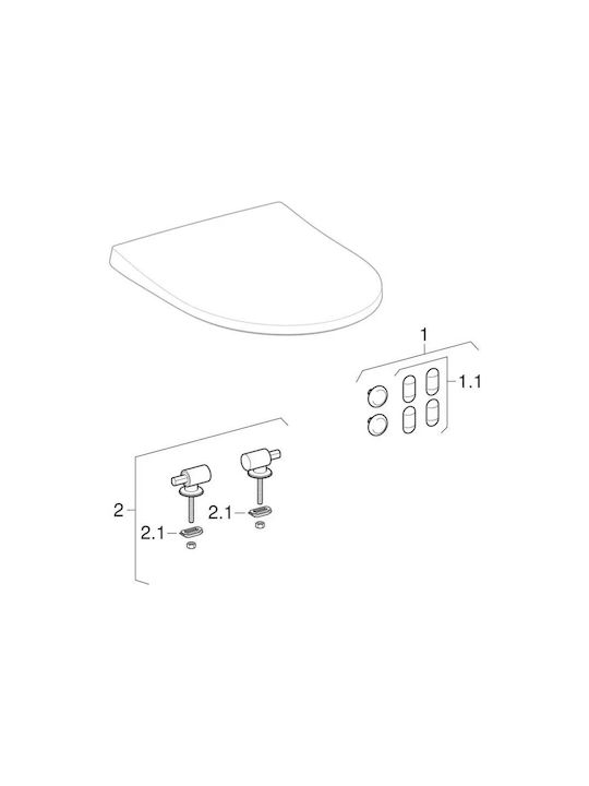 Geberit Icon Καπάκι Λεκάνης Slim Soft Close Πλαστικό 45x36.5cm Λευκό