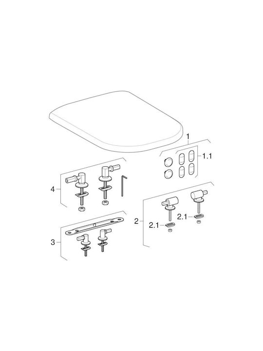 Geberit Smyle Καπάκι Λεκάνης Πλαστικό 35,5x45cm Λευκό