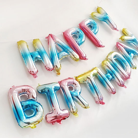 Flippy Foil Balloon Set Happy Birthday 40 Cm Multicolor