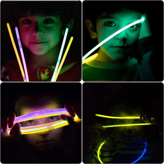 Set 100 Colorful Luminous Bracelets Parties Phosphorescent Glow Sticks Red Bebelogic