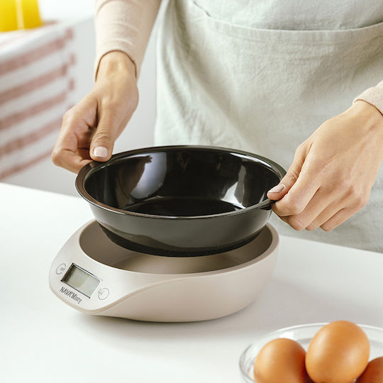Nava Misty Ψηφιακή Ζυγαριά Κουζίνας με Κάδο έως 5kg Μπεζ
