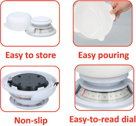 Alpina Appliances Ψηφιακή Ζυγαριά Κουζίνας με Κάδο έως 5kg Λευκή