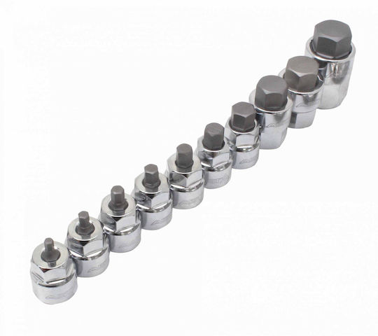 Innensechskant-Steckschlüsselsatz 1/4"-3/8" 10-teilig