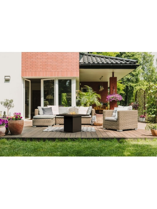 Planika Square Table Огнище На открито Черен 90x90x79.7см