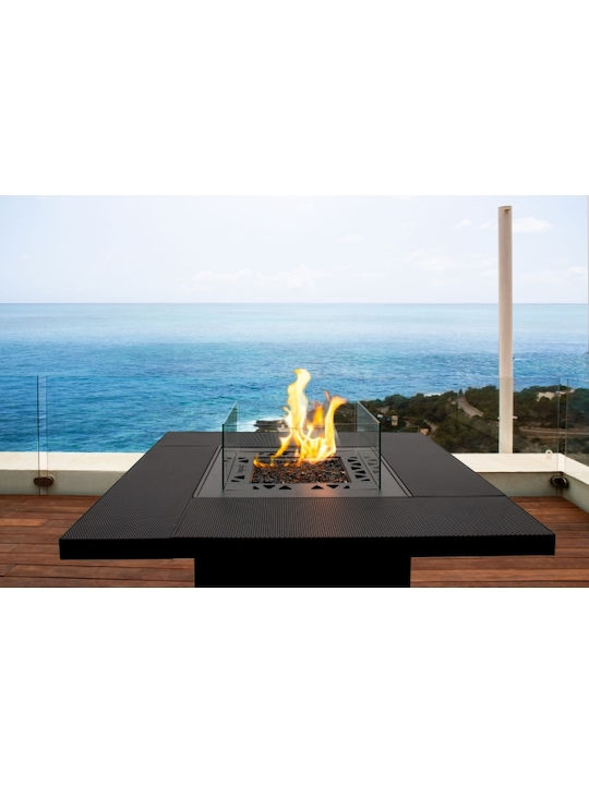Planika Square Table Огнище На открито Черен 90x90x79.7см