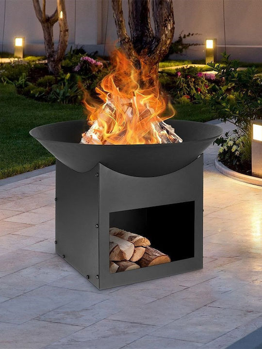 Ambiance Kamin Draußen Metallisch Schwarz