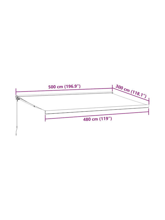 vidaXL Τέντα Βεράντας Γκρι 5x3m