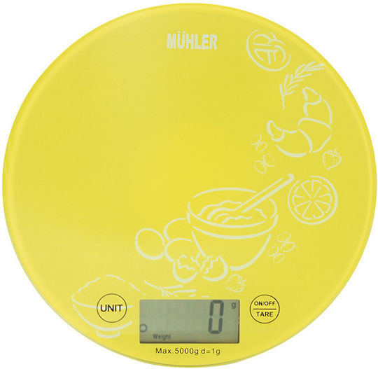 Muhler Digital Kitchen Scale Up To 5kg Yellow