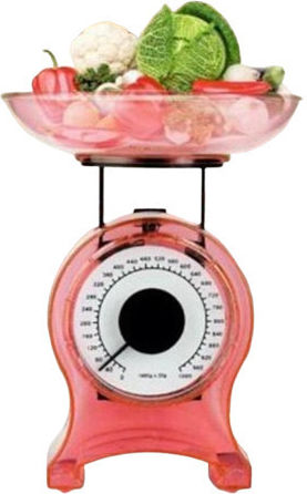 Hoomei Αναλογική Ζυγαριά Κουζίνας με Κάδο έως 1kg Κόκκινη