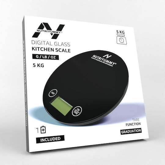 Nutriyummy Digitale Küchenwaage bis 5kg Schwarze